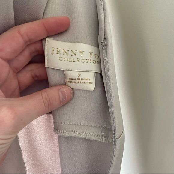 Jenny Yoo Long Bridesmaids Dress Beckett Latte Size 2 Worn Once - Picture 6 of 15